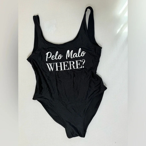 Women One piece swimsuit Blcak size XL “pelo malo Where” - Picture 7 of 8